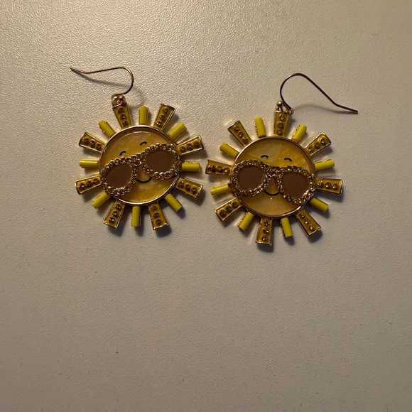 Source Unknown Jewelry - Source Unknown Sunburst Earrings - Yellow and Brown